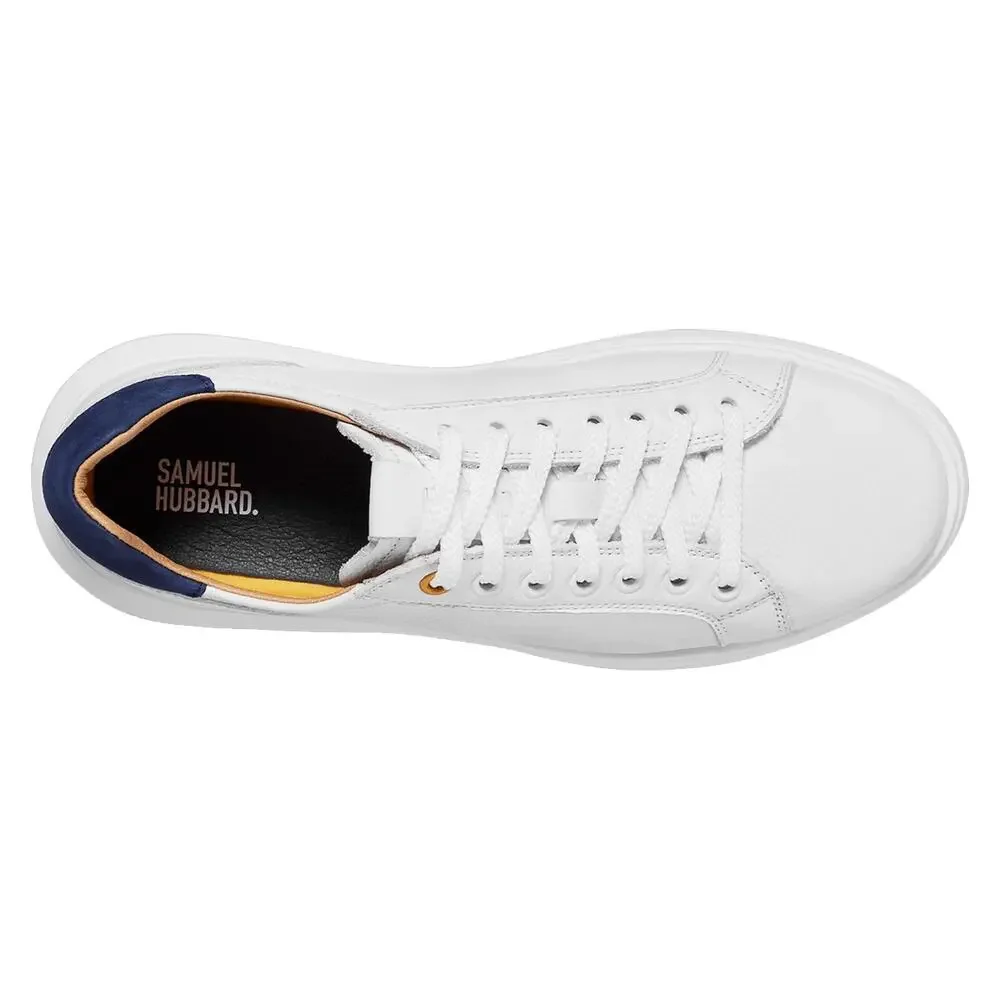 SAMUEL HUBBARD SUNSET SNEAKERS FOR MEN - LEATHER UPPER WHITE LEATHER 9.5 C